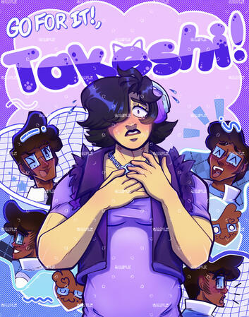 cel-shaded +complex background +additional character cel-shaded +complex background +additional character